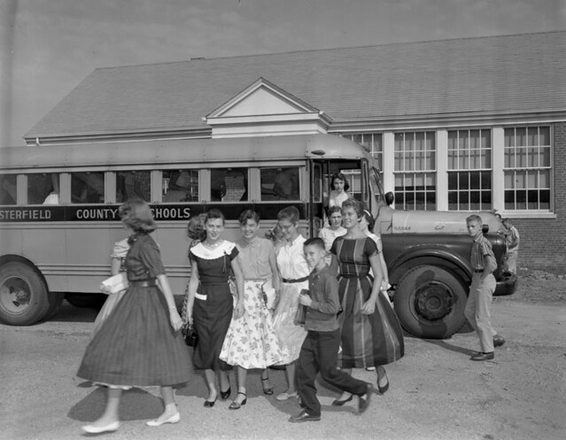 Chesterfield County school bus and students